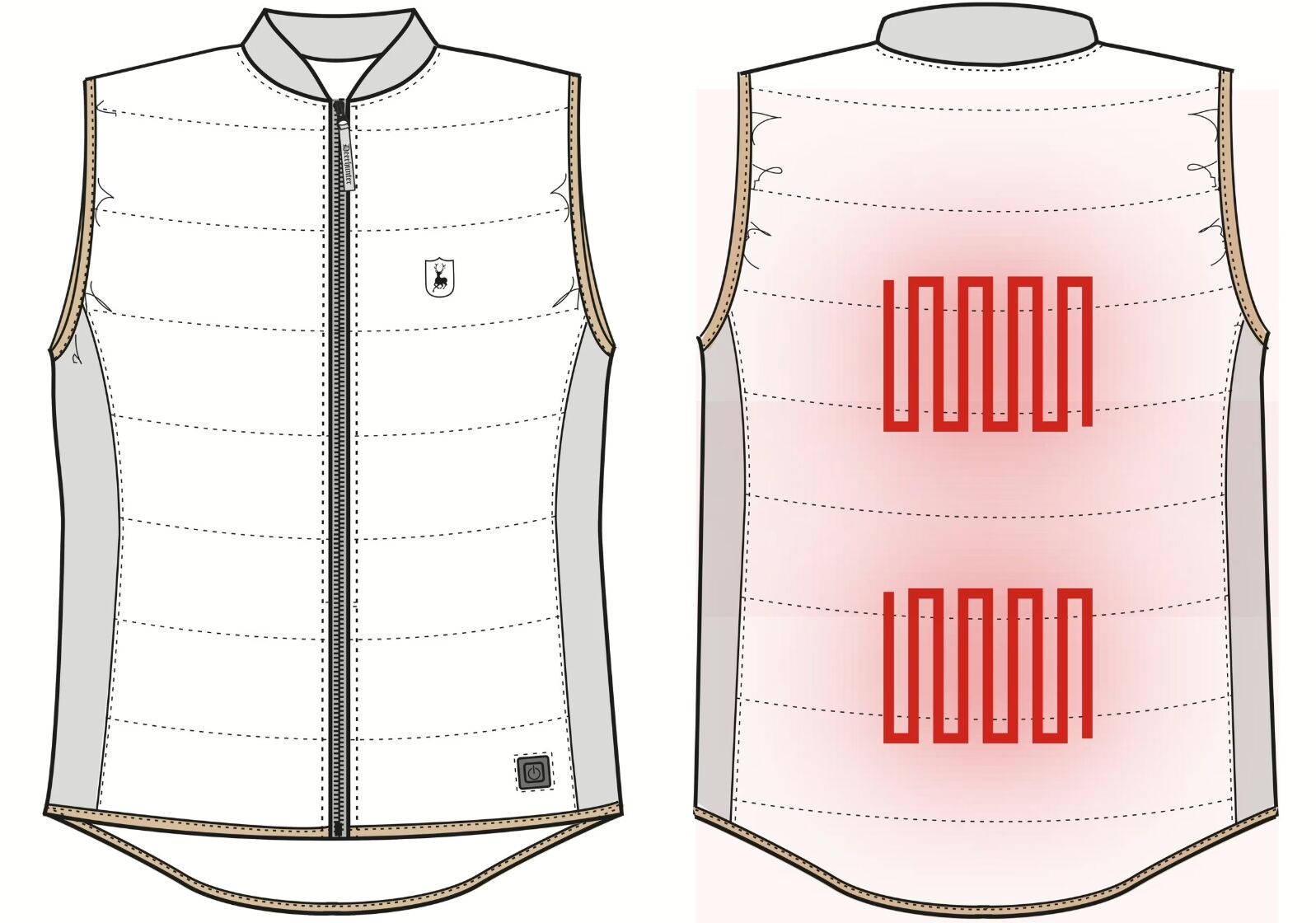 Schematische Darstellung mit Verteilung der Heizelemente